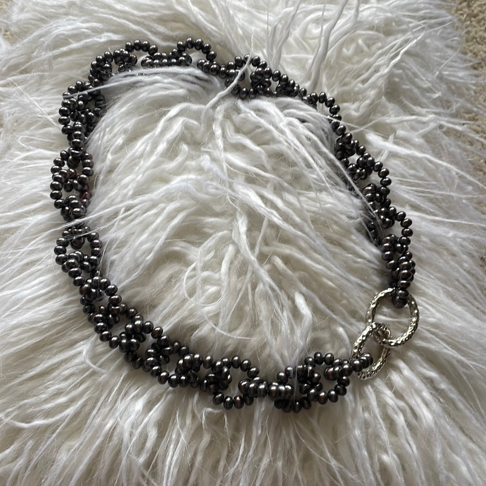 🩷 Honora freshwater pearls chunky chain necklace with silver clasp detail 🛍️💐